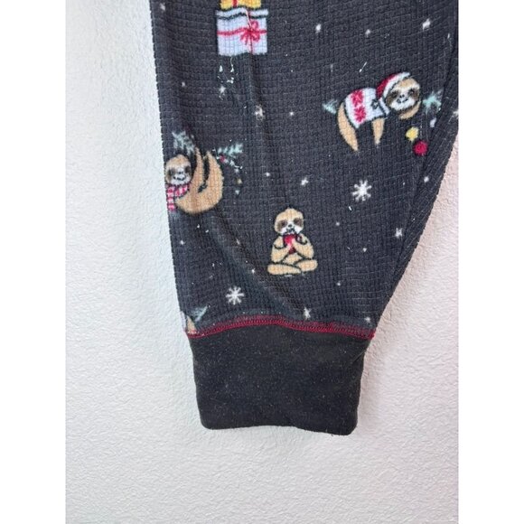 P. J. Salvage women's medium grey sloth christmas jogger‎ pajama lounge pants - Picture 5 of 6
